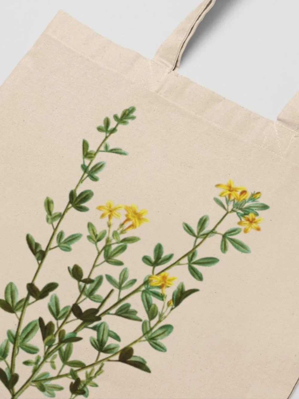 Wild Jasmine Vintage Floral Print Graphic Canvas Tote Bag